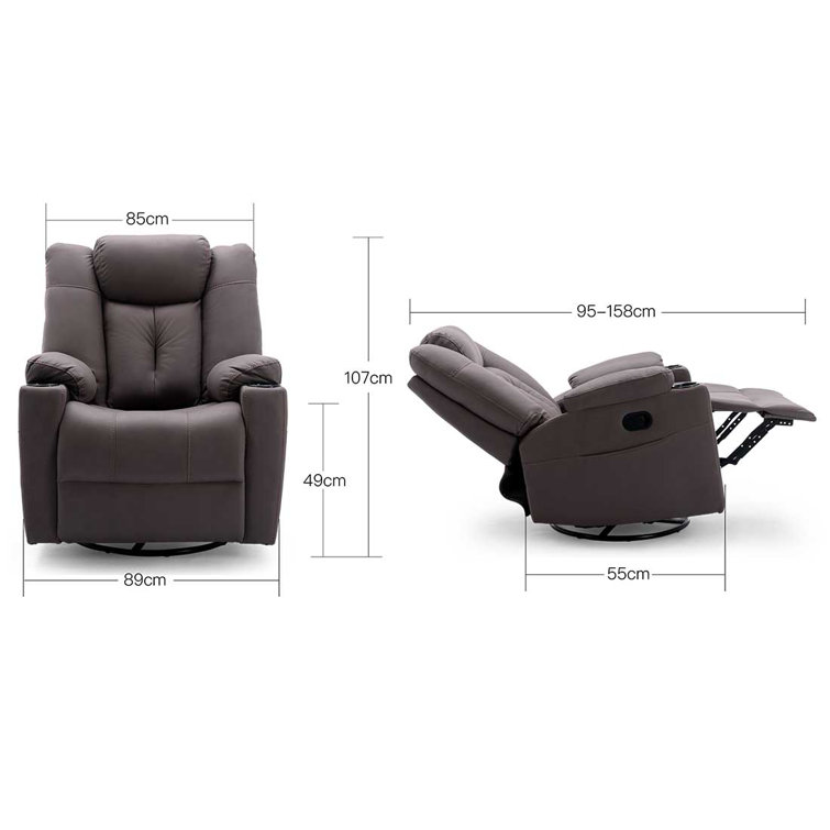 Ebern Designs Henreitta Upholstered Manual Swivel Recliner with